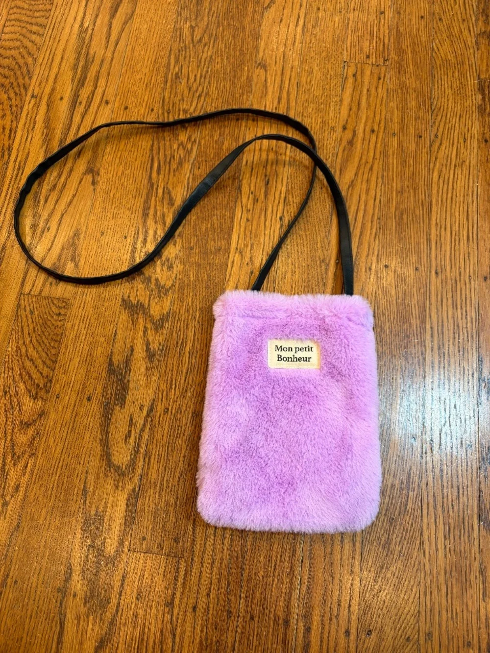 💜 Kids French Purple Faux Fur Crossbody Purse | “Mon Petit Bonheur” 💜